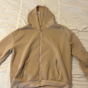 Tan SHEIN zip up hoodie